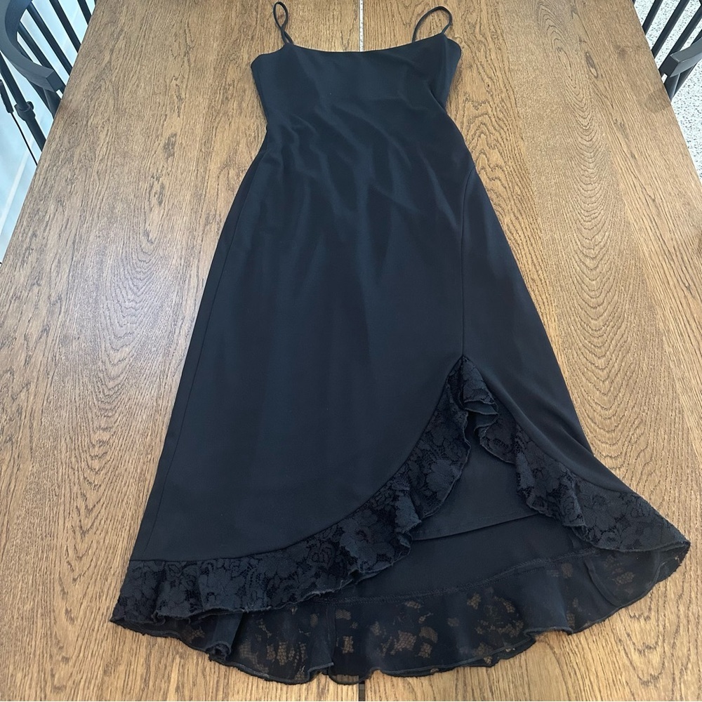 Vintage Cache A-Line Knee Length Dress Lace Hem Size S